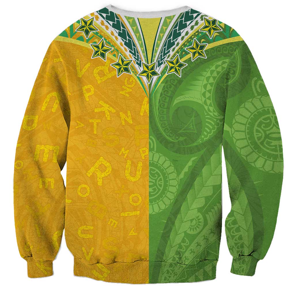Cook Islands Language Week Sweatshirt Tatau Pattern and Rarotongan Alphabet LT03 - Polynesian Pride