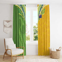 Cook Islands Language Week Window Curtain Tatau Pattern and Rarotongan Alphabet LT03 - Polynesian Pride