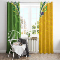 Cook Islands Language Week Window Curtain Tatau Pattern and Rarotongan Alphabet LT03 - Polynesian Pride