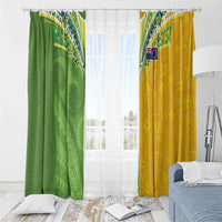 Cook Islands Language Week Window Curtain Tatau Pattern and Rarotongan Alphabet LT03 - Polynesian Pride