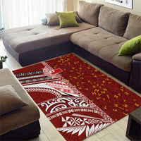 Tonga Language Week Area Rug Ngatu Pattern and Tongan Alphabet LT03 - Polynesian Pride