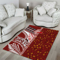 Tonga Language Week Area Rug Ngatu Pattern and Tongan Alphabet LT03 - Polynesian Pride