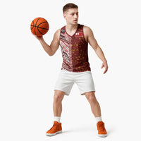 Tonga Language Week Basketball Jersey Ngatu Pattern and Tongan Alphabet LT03 - Polynesian Pride