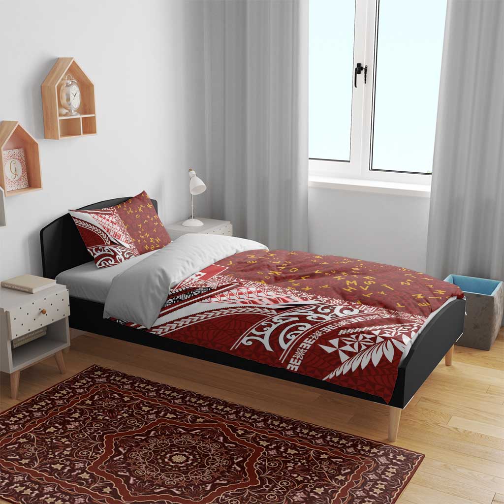 Tonga Language Week Bedding Set Ngatu Pattern and Tongan Alphabet LT03 - Polynesian Pride