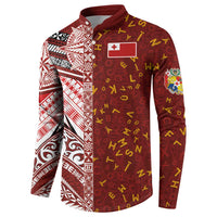 Tonga Language Week Button Sweatshirt Ngatu Pattern and Tongan Alphabet LT03 - Polynesian Pride