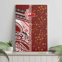 Tonga Language Week Canvas Wall Art Ngatu Pattern and Tongan Alphabet LT03 - Polynesian Pride