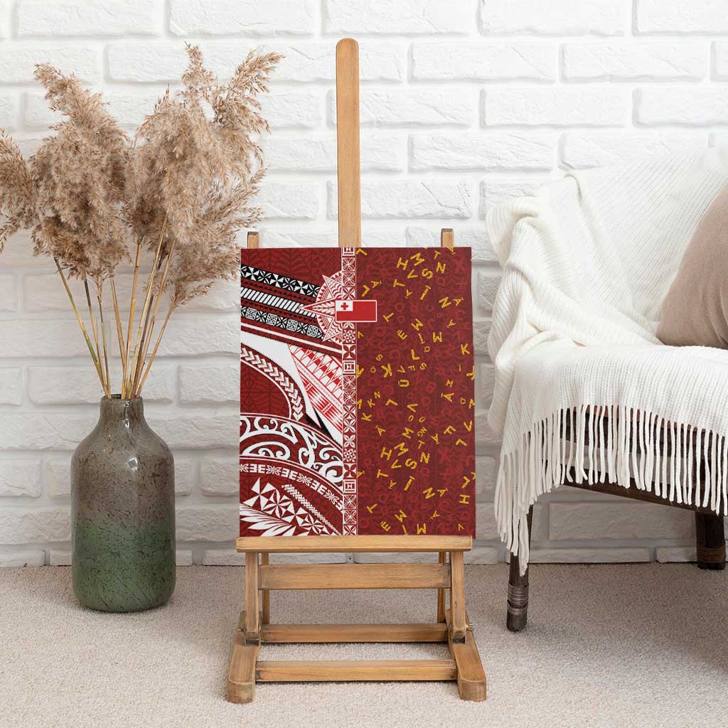 Tonga Language Week Canvas Wall Art Ngatu Pattern and Tongan Alphabet LT03 - Polynesian Pride