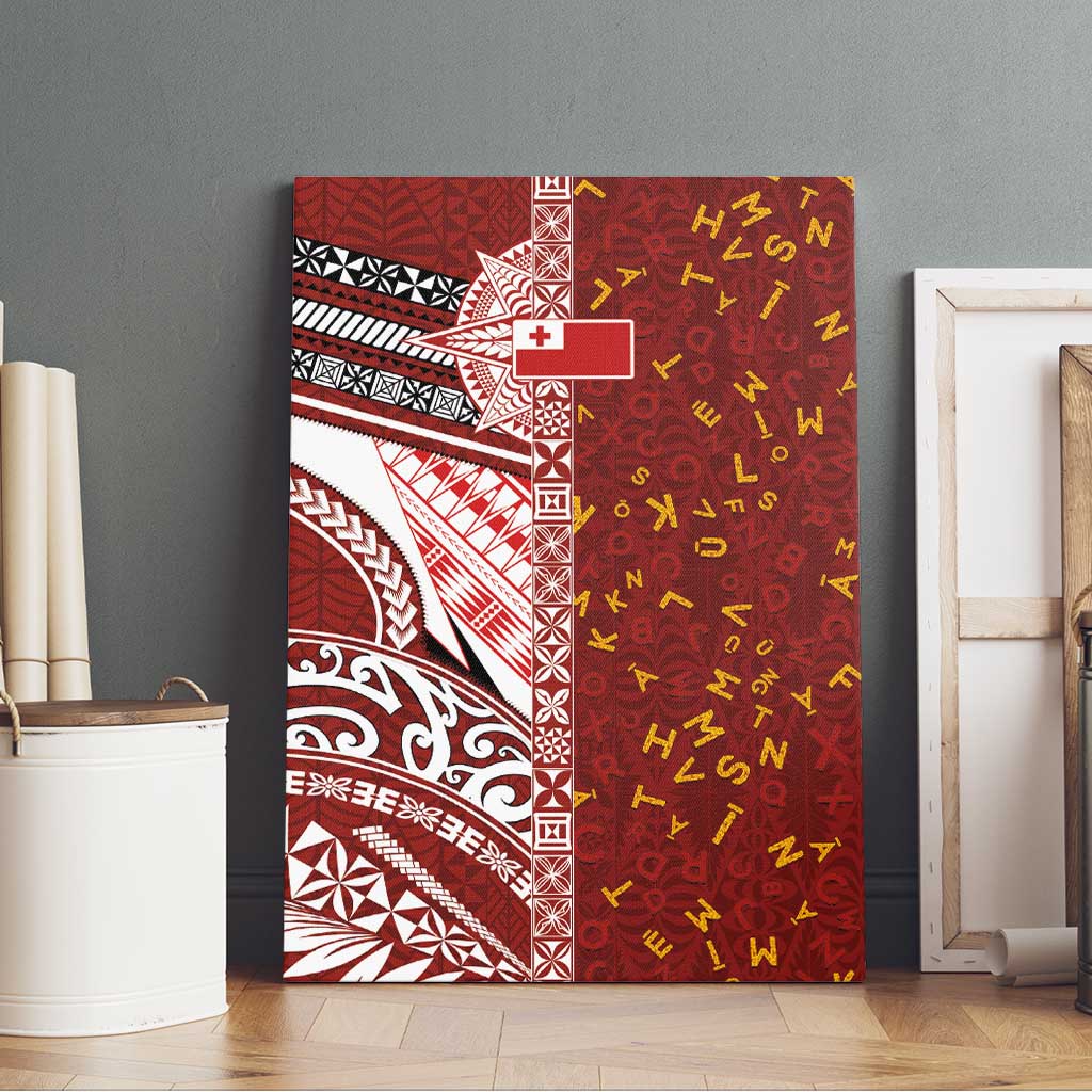 Tonga Language Week Canvas Wall Art Ngatu Pattern and Tongan Alphabet LT03 - Polynesian Pride