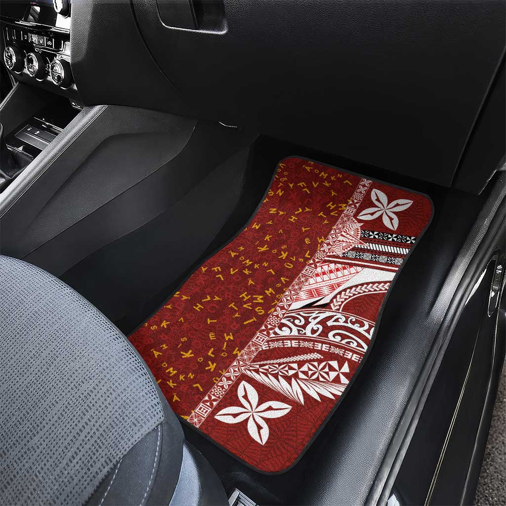Tonga Language Week Car Mats Ngatu Pattern and Tongan Alphabet LT03 - Polynesian Pride