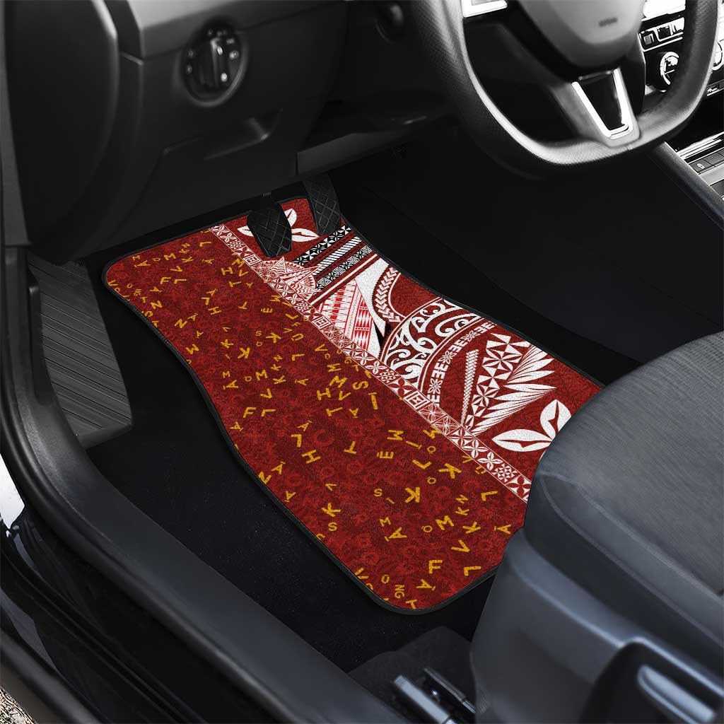 Tonga Language Week Car Mats Ngatu Pattern and Tongan Alphabet LT03 - Polynesian Pride