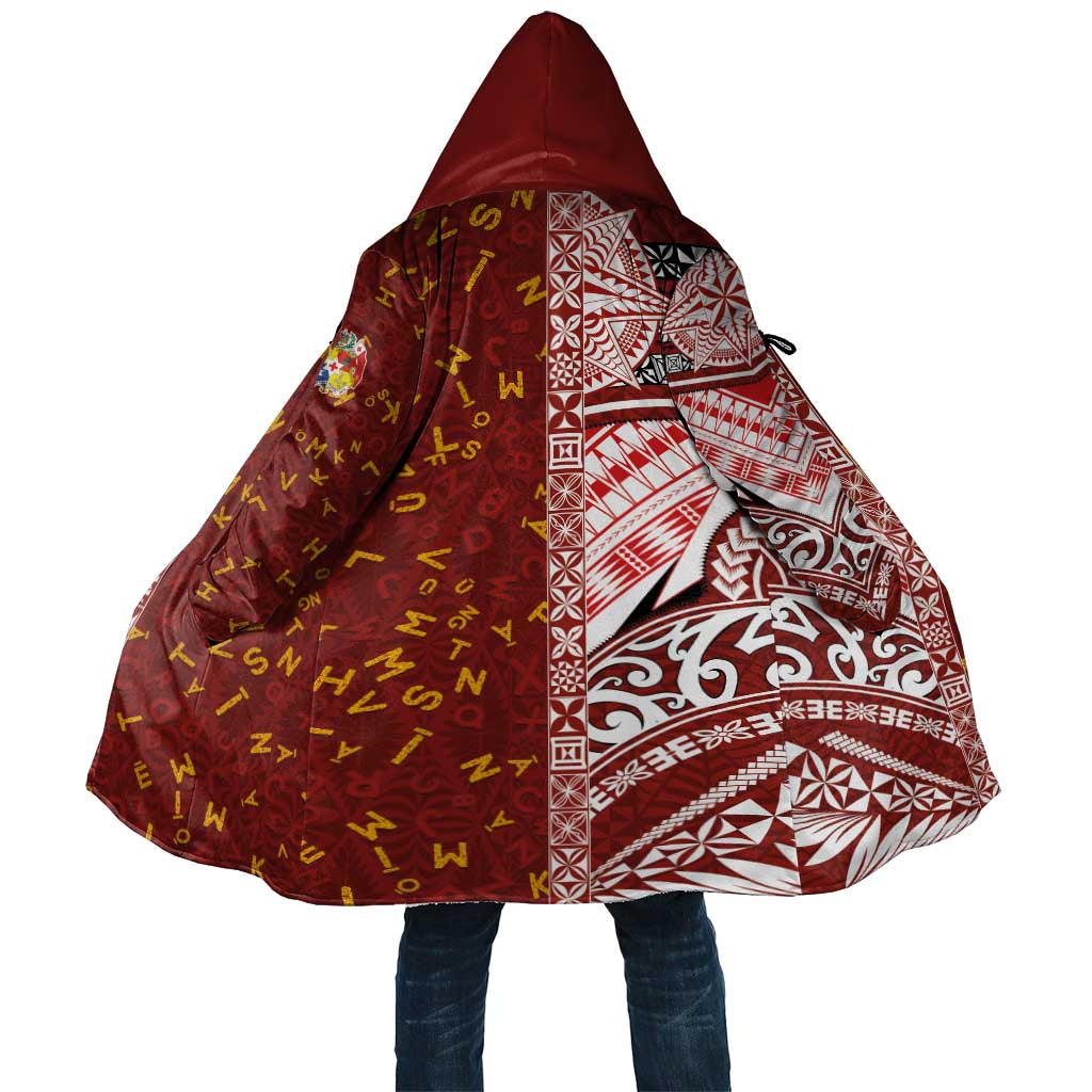 Tonga Language Week Cloak Ngatu Pattern and Tongan Alphabet LT03 Unisex Red - Polynesian Pride