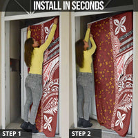 Tonga Language Week Door Cover Ngatu Pattern and Tongan Alphabet LT03 - Polynesian Pride