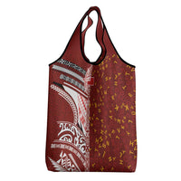 Tonga Language Week Grocery Bag Ngatu Pattern and Tongan Alphabet LT03 - Polynesian Pride