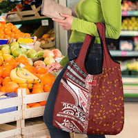 Tonga Language Week Grocery Bag Ngatu Pattern and Tongan Alphabet LT03 - Polynesian Pride