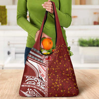 Tonga Language Week Grocery Bag Ngatu Pattern and Tongan Alphabet LT03 - Polynesian Pride
