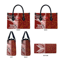 Tonga Language Week Leather Bag Ngatu Pattern and Tongan Alphabet LT03 - Polynesian Pride