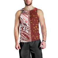 Tonga Language Week Men Tank Top Ngatu Pattern and Tongan Alphabet LT03 - Polynesian Pride