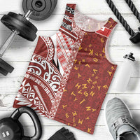 Tonga Language Week Men Tank Top Ngatu Pattern and Tongan Alphabet LT03 - Polynesian Pride