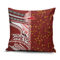 Tonga Language Week Pillow Cover Ngatu Pattern and Tongan Alphabet LT03 Red - Polynesian Pride