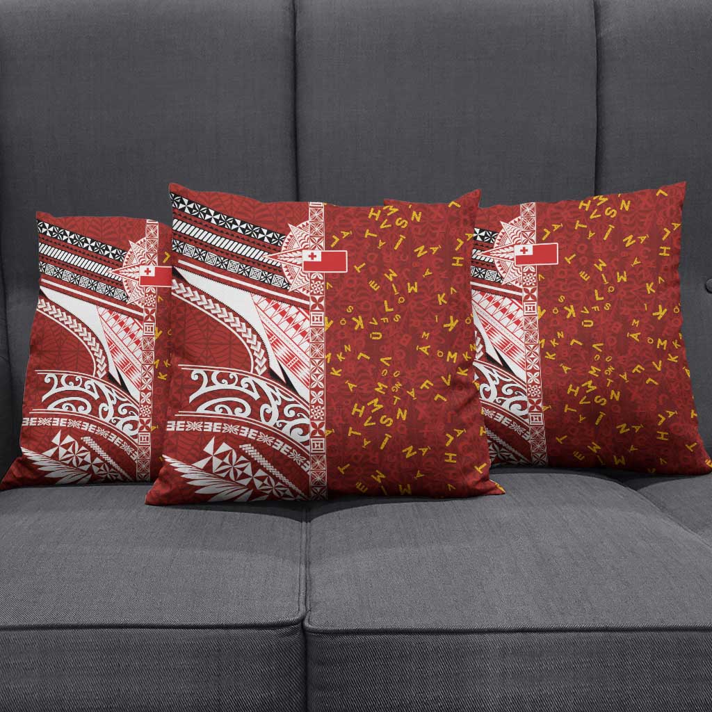 Tonga Language Week Pillow Cover Ngatu Pattern and Tongan Alphabet LT03 - Polynesian Pride