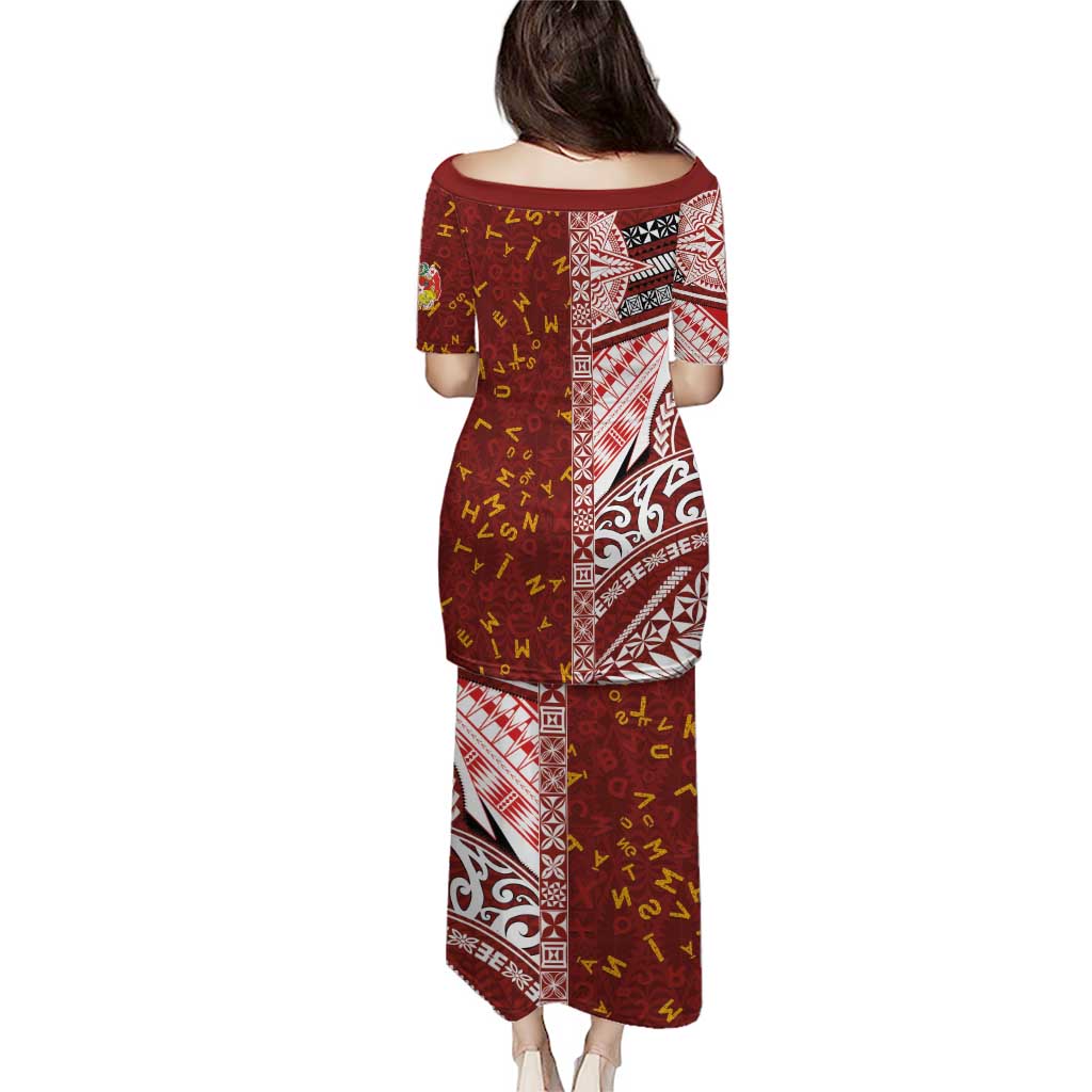 Tonga Language Week Puletasi Ngatu Pattern and Tongan Alphabet LT03 - Polynesian Pride