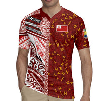 Tonga Language Week Rugby Jersey Ngatu Pattern and Tongan Alphabet LT03 - Polynesian Pride