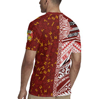Tonga Language Week Rugby Jersey Ngatu Pattern and Tongan Alphabet LT03 - Polynesian Pride