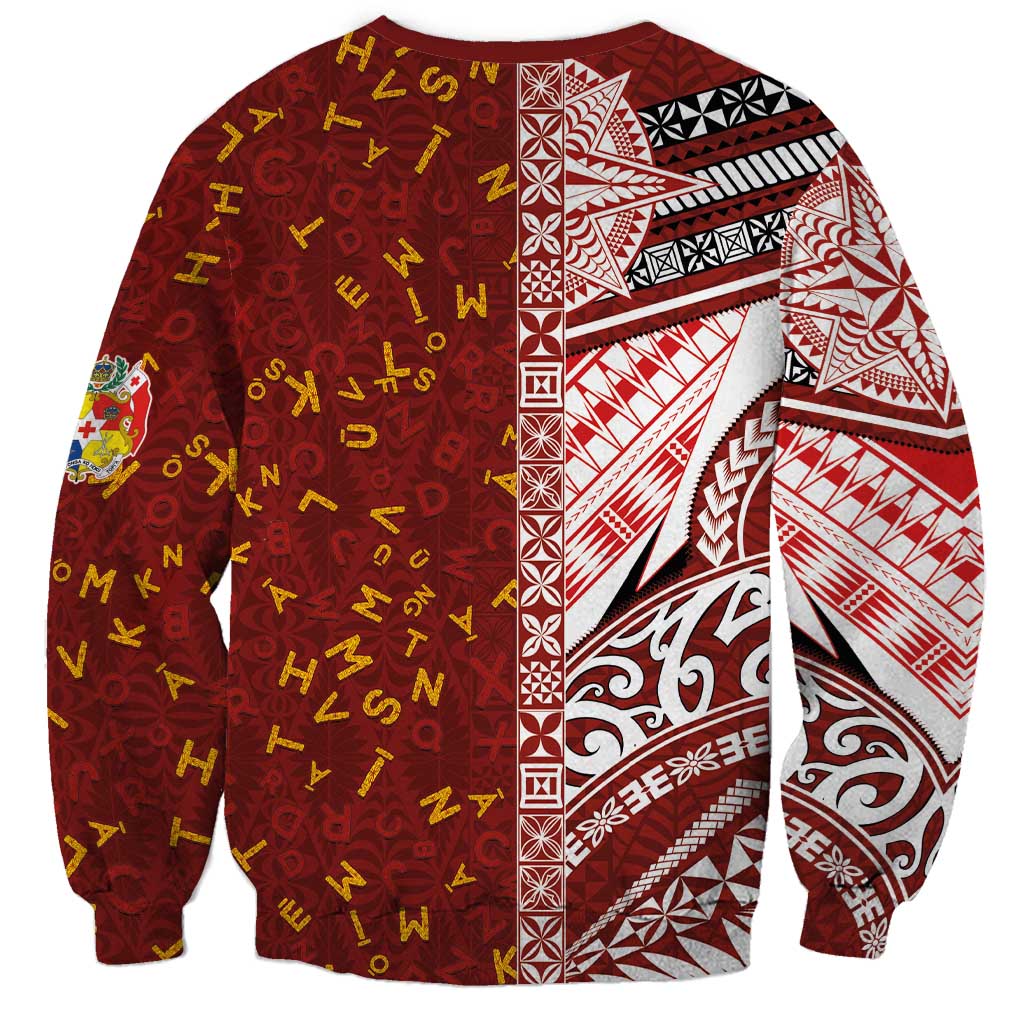 Tonga Language Week Sweatshirt Ngatu Pattern and Tongan Alphabet LT03 - Polynesian Pride