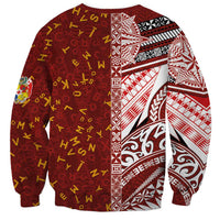 Tonga Language Week Sweatshirt Ngatu Pattern and Tongan Alphabet LT03 - Polynesian Pride