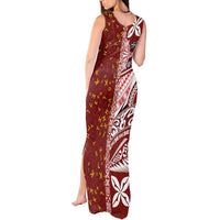 Tonga Language Week Tank Maxi Dress Ngatu Pattern and Tongan Alphabet LT03 - Polynesian Pride