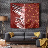 Tonga Language Week Tapestry Ngatu Pattern and Tongan Alphabet LT03 Red - Polynesian Pride