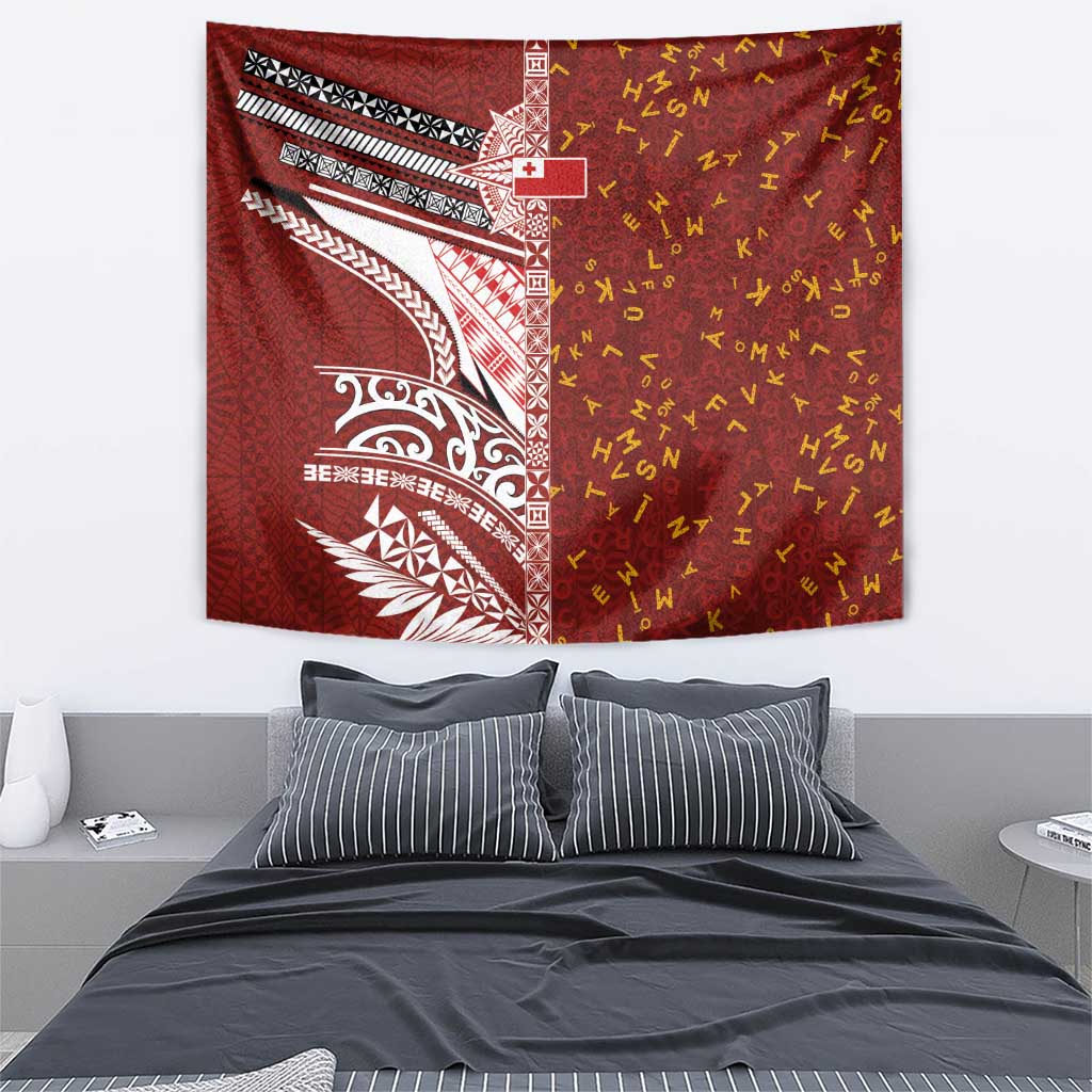 Tonga Language Week Tapestry Ngatu Pattern and Tongan Alphabet LT03 - Polynesian Pride