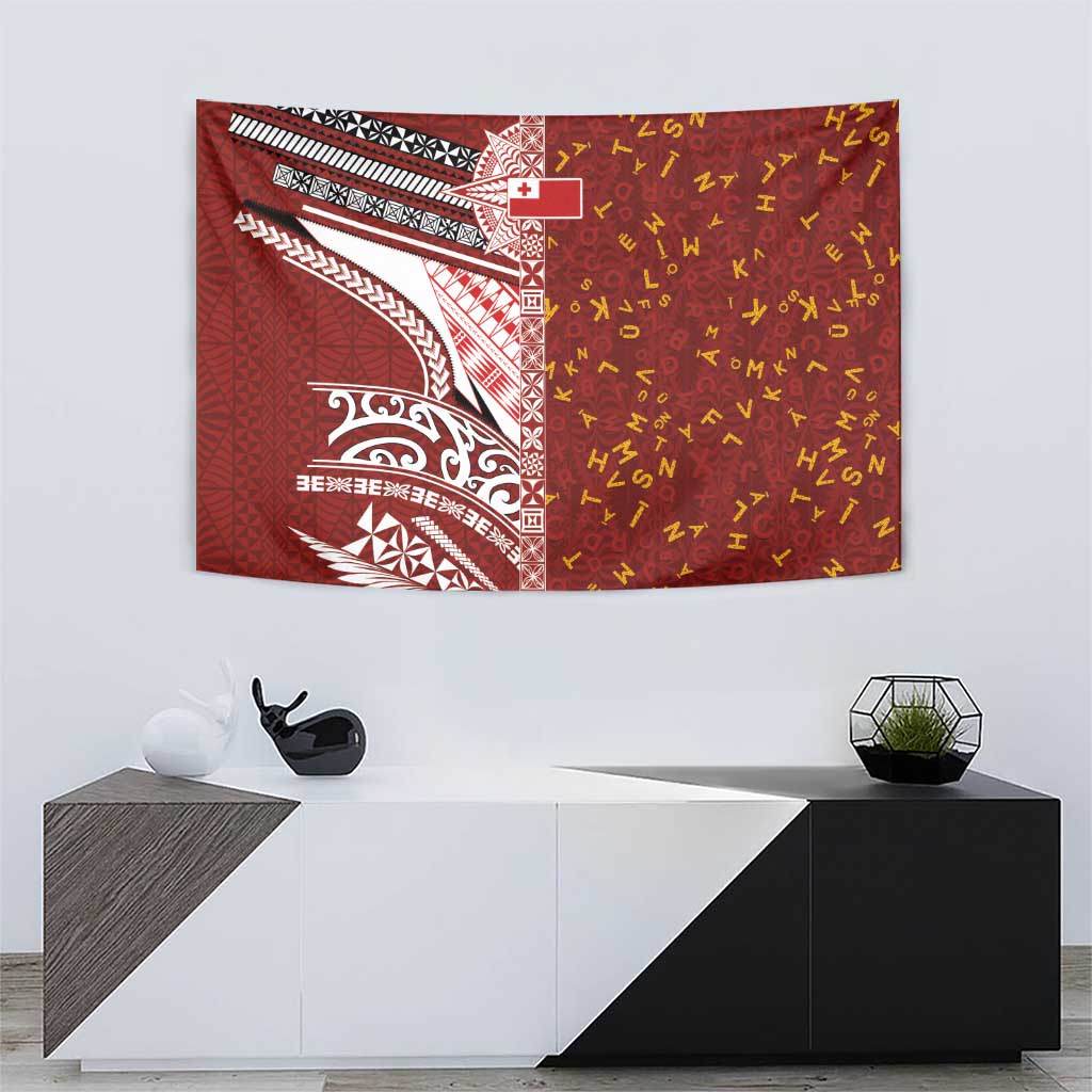 Tonga Language Week Tapestry Ngatu Pattern and Tongan Alphabet LT03 - Polynesian Pride