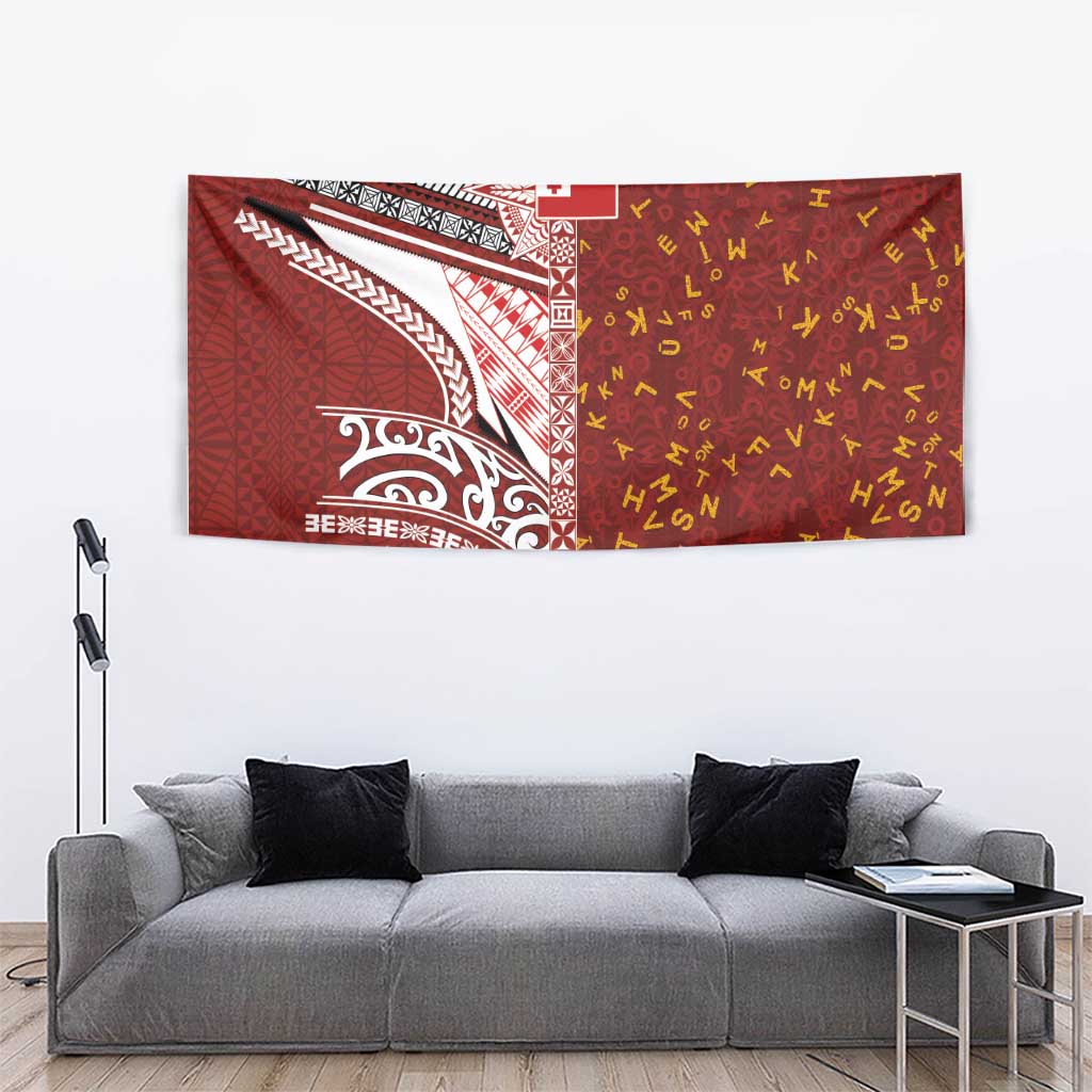 Tonga Language Week Tapestry Ngatu Pattern and Tongan Alphabet LT03 - Polynesian Pride