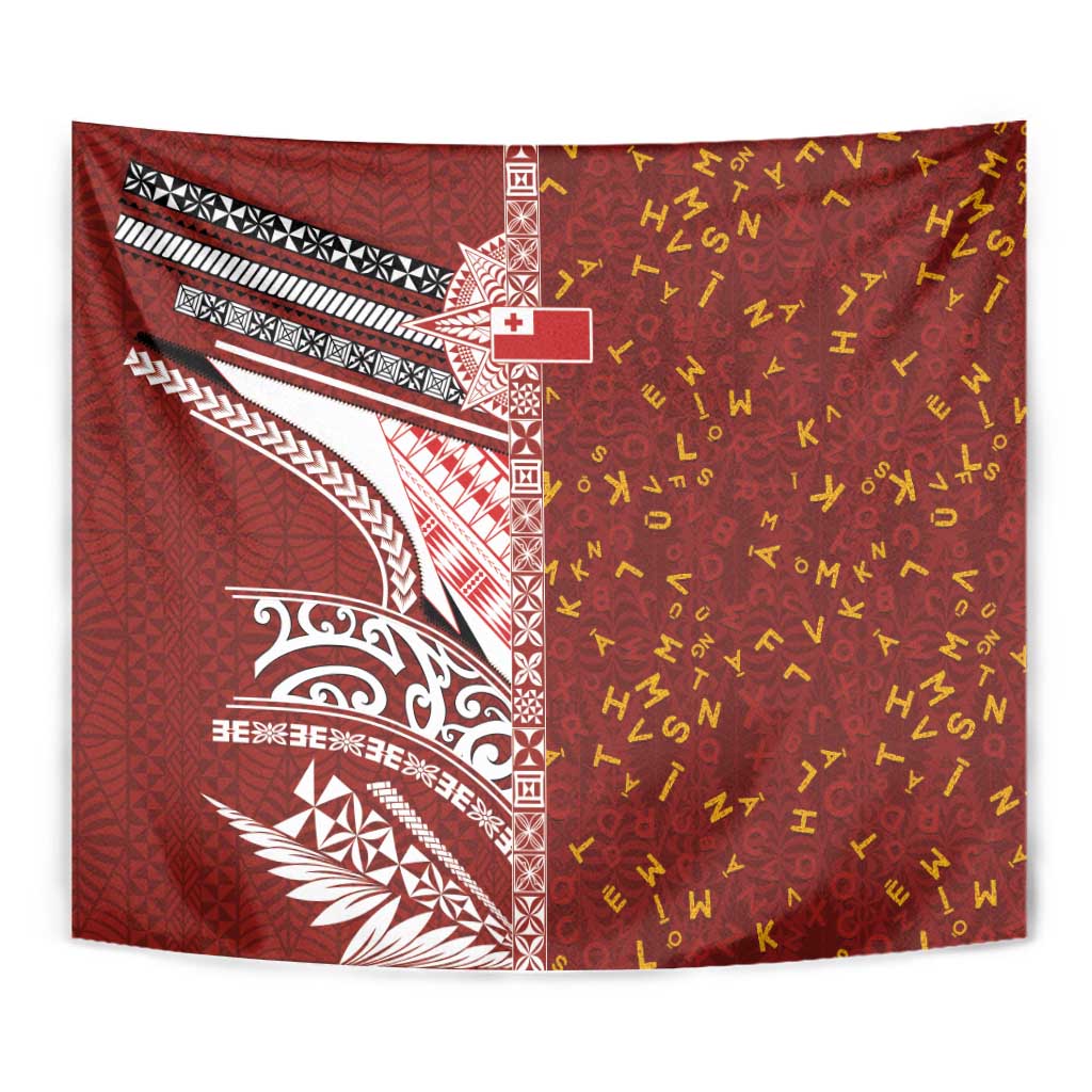 Tonga Language Week Tapestry Ngatu Pattern and Tongan Alphabet LT03 - Polynesian Pride