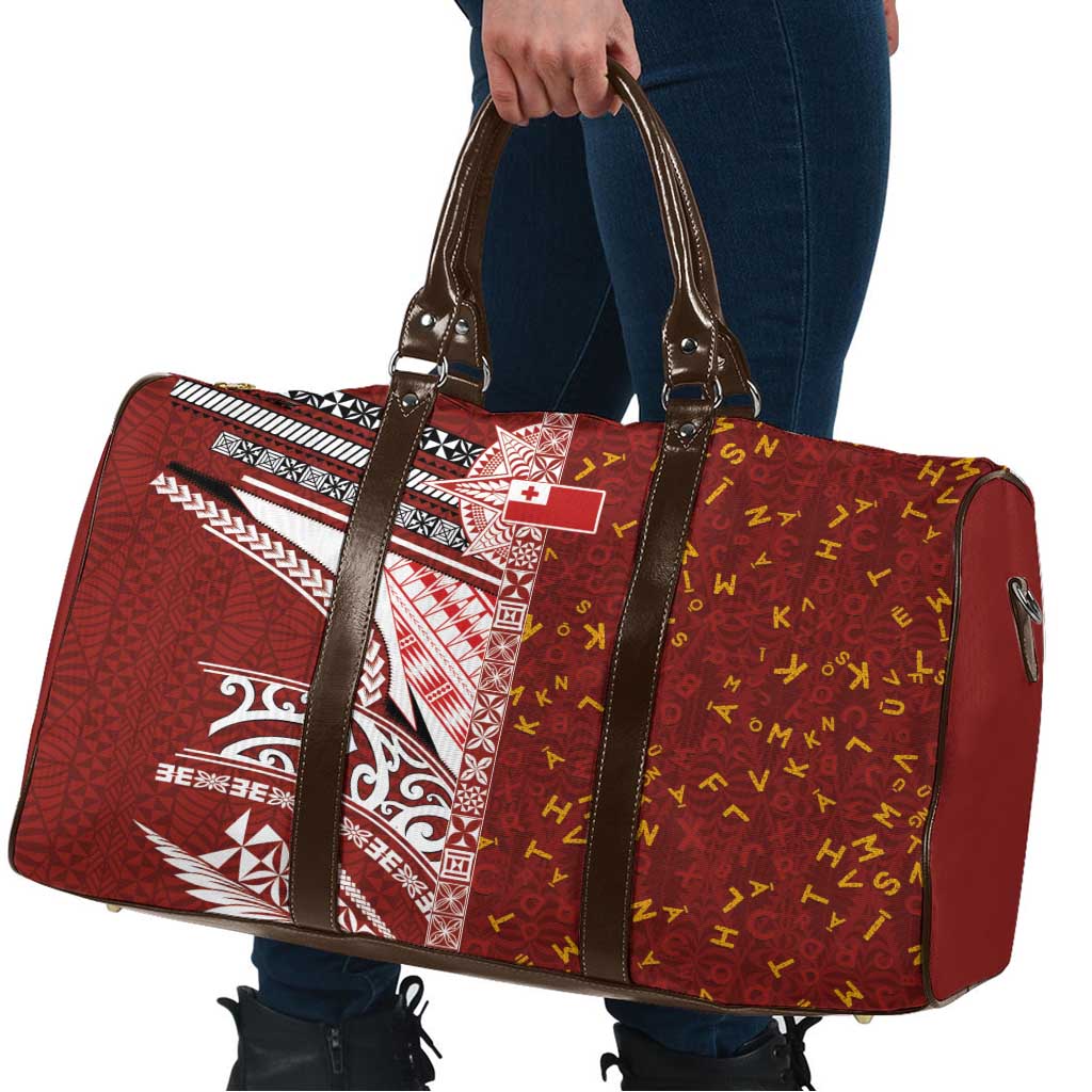 Tonga Language Week Travel Bag Ngatu Pattern and Tongan Alphabet LT03 - Polynesian Pride