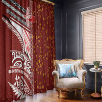 Tonga Language Week Window Curtain Ngatu Pattern and Tongan Alphabet LT03 - Polynesian Pride
