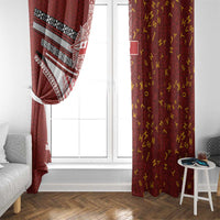 Tonga Language Week Window Curtain Ngatu Pattern and Tongan Alphabet LT03 - Polynesian Pride