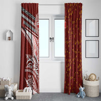 Tonga Language Week Window Curtain Ngatu Pattern and Tongan Alphabet LT03 - Polynesian Pride