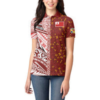 Tonga Language Week Women Polo Shirt Ngatu Pattern and Tongan Alphabet LT03 - Polynesian Pride