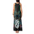 New Zealand Tank Maxi Dress Silver Fern and Manaia with Papua Shell Maori Tribal LT03 - Polynesian Pride