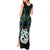 New Zealand Tank Maxi Dress Silver Fern and Manaia with Papua Shell Maori Tribal LT03 - Polynesian Pride