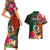 Personalised Penama Day Couples Matching Short Sleeve Bodycon Dress and Hawaiian Shirt Proud To Be A Ni-Van Beauty Pacific Flower LT03 - Polynesian Pride