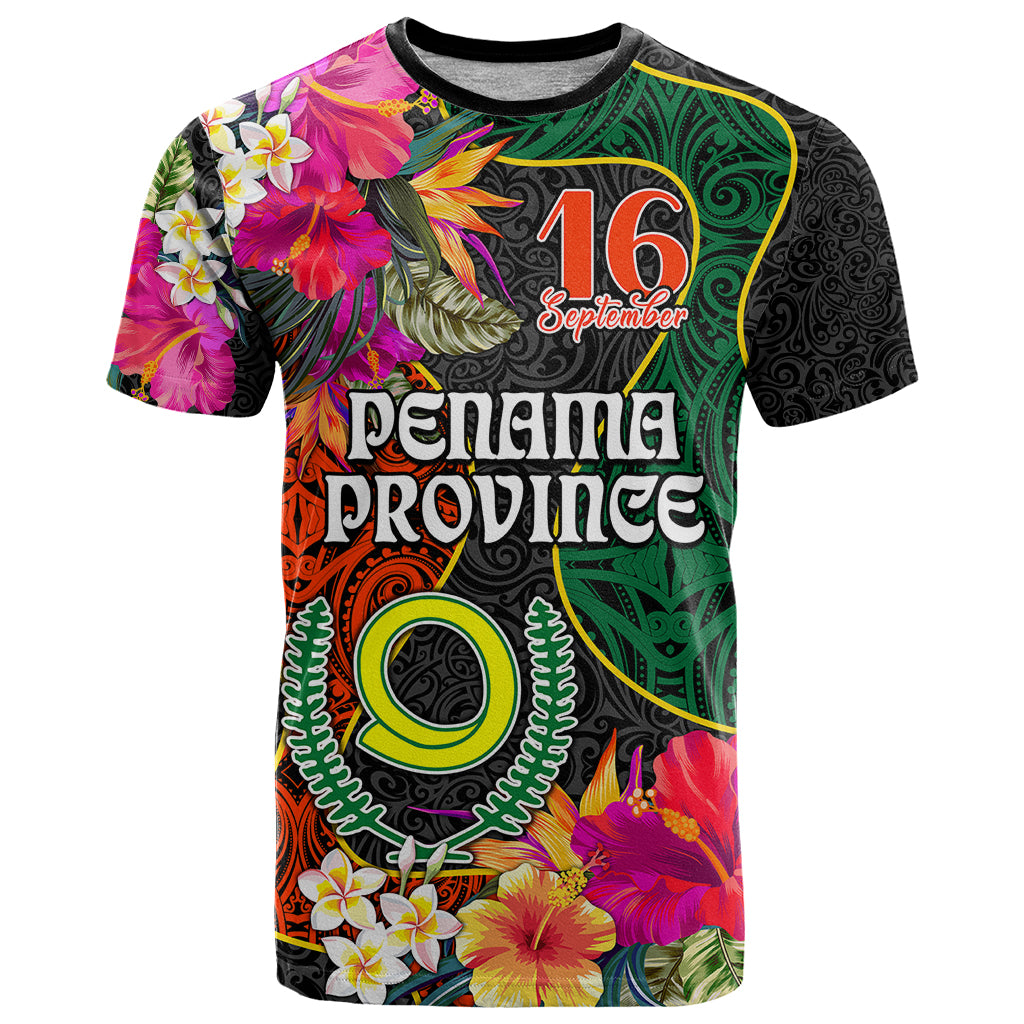 Personalised Penama Day T Shirt Proud To Be A Ni-Van Beauty Pacific Flower LT03 Black - Polynesian Pride