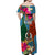 Sanma Day Off Shoulder Maxi Dress Proud To Be A Ni-Van Beauty Pacific Flower LT03 - Polynesian Pride