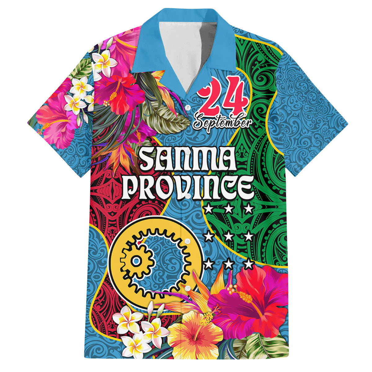 Personalised Sanma Day Kid Hawaiian Shirt Proud To Be A Ni-Van Beauty Pacific Flower LT03 Kid Blue - Polynesian Pride
