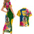 Personalised Malampa Day Couples Matching Short Sleeve Bodycon Dress and Hawaiian Shirt Proud To Be A Ni-Van Beauty Pacific Flower LT03 - Polynesian Pride