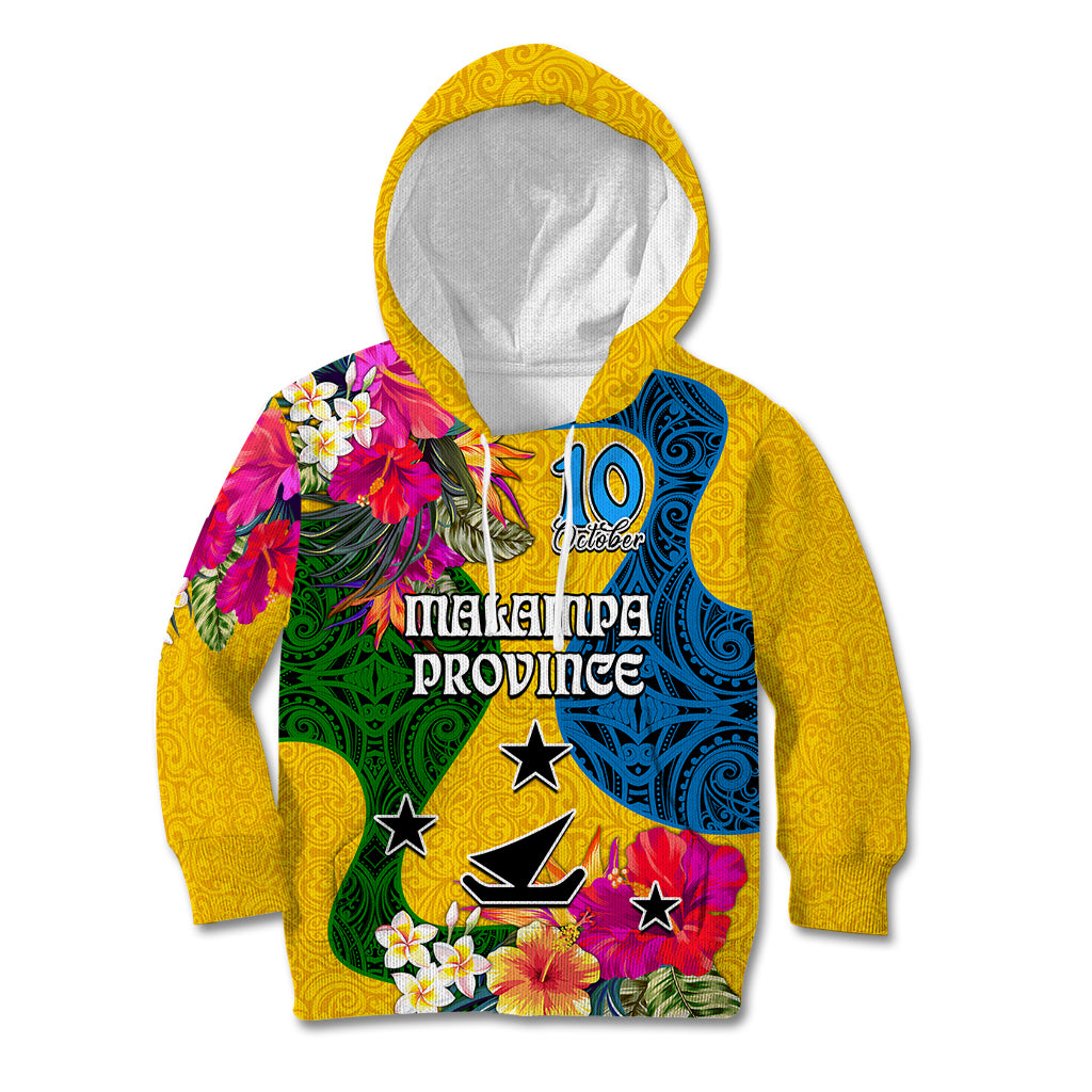 Personalised Malampa Day Kid Hoodie Proud To Be A Ni-Van Beauty Pacific Flower LT03 Hoodie Yellow - Polynesian Pride