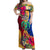 Torba Day Off Shoulder Maxi Dress Proud To Be A Ni-Van Beauty Pacific Flower LT03 Women Yellow - Polynesian Pride