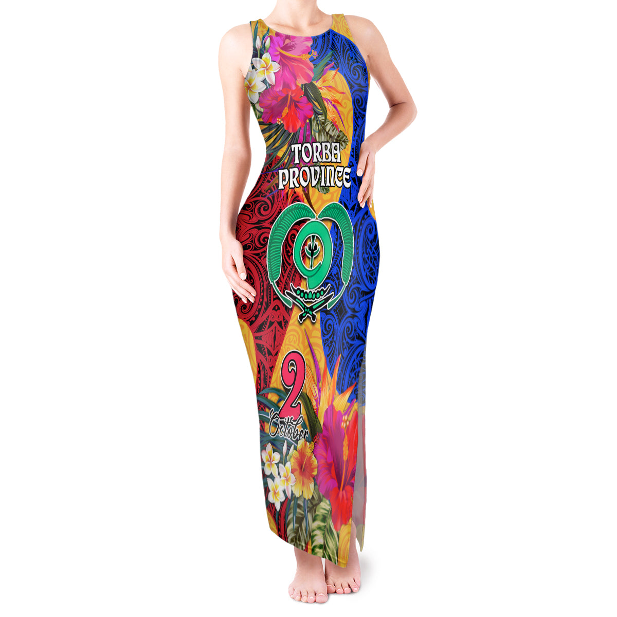 Torba Day Tank Maxi Dress Proud To Be A Ni-Van Beauty Pacific Flower LT03 Women Yellow - Polynesian Pride